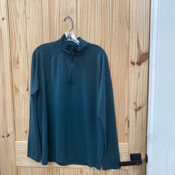 MENS VRST DK GREEN LS SHIRT L