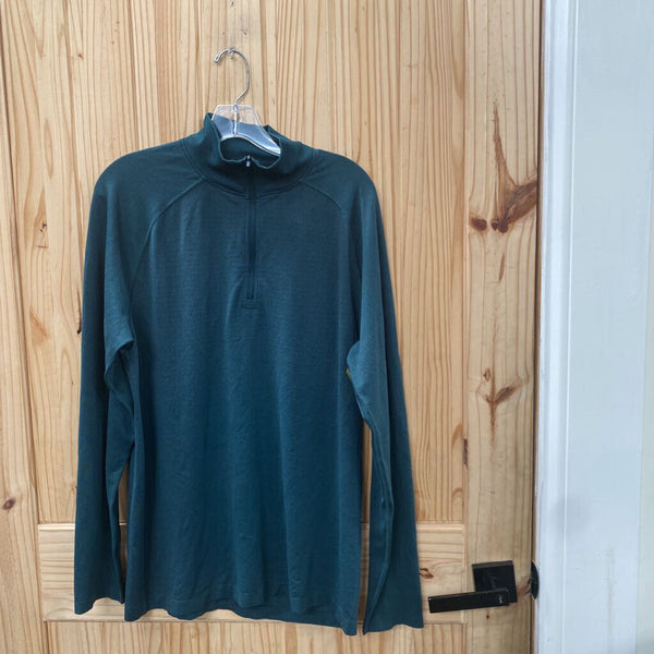 MENS VRST DK GREEN LS SHIRT L