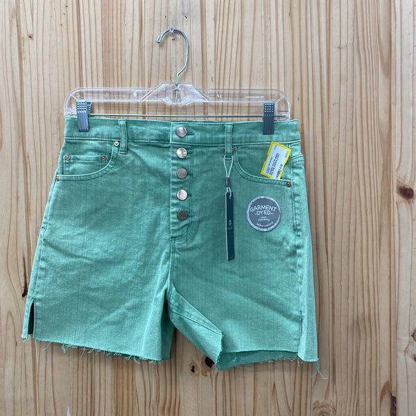 WOMENS TRACTR GREEN HIGH RISE SHORTS 6 NWT