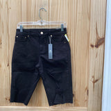 WOMENS TRACTR BLK MID RISE BERMUDA DIST. SHORTS 6 NWT