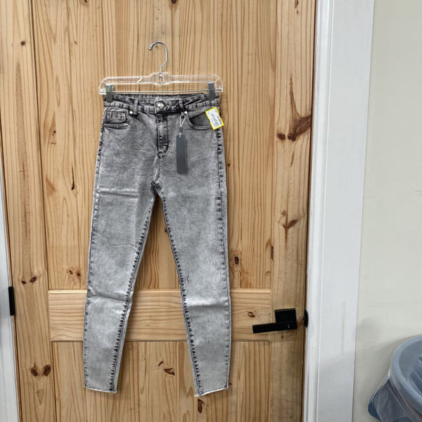 WOMENS TRACTR LT GREY WASHED DIANE MID RISE JEANS 2 NWT