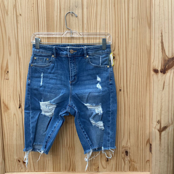 WOMENS TRACTR LT DENIM DIST. BERMUDA SHORTS 6 NWT
