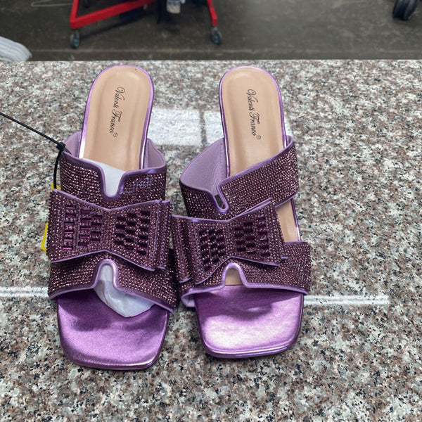 WOMENS VALENTI FRANCO PURPLE CASUAL HEELS 9 NEW