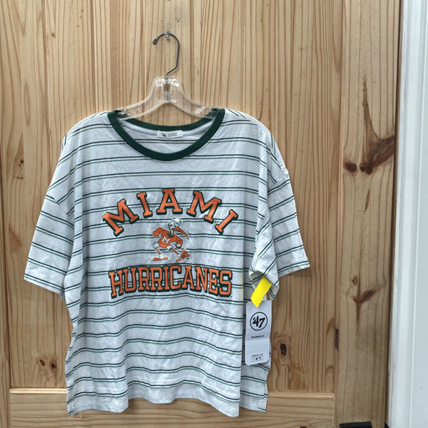 WOMENS MIAMI HURRICANES GREEN/WHITE/ORANGE SHIRT XL NWT