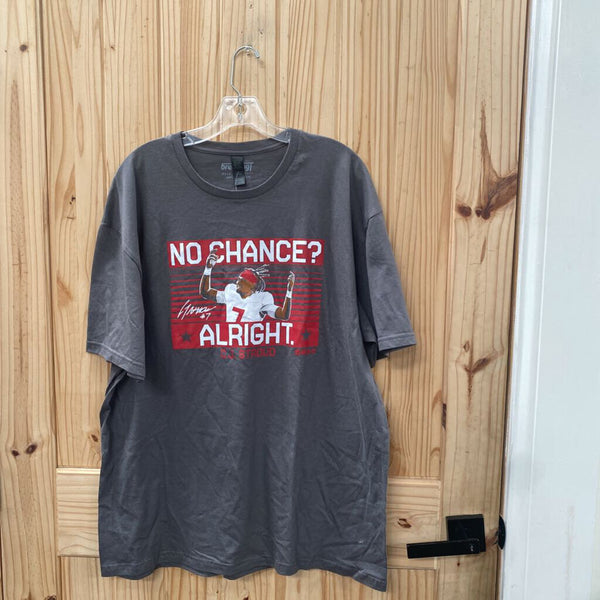 MENS NO CHANCE? RED/GREY T-SHIRT C.J. STROUD XL NWT