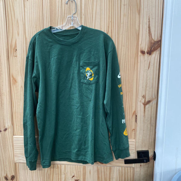 MENS NIKE LS DK GREEN/YELLOW/WHITE SHIRT M NWT