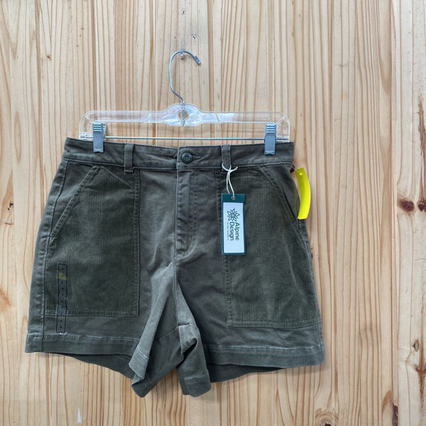 WOMENS ALPINE DESIGN DK OLIVE GREEN SHORTS 6 NWT