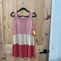 WOMENS UMGEE SL TOP PINK/IVORY/RED RUST L