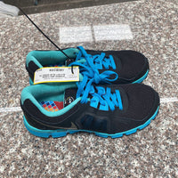 WOMENS NIKE FUSION BLK/SKY BLUE SHOES 7/5