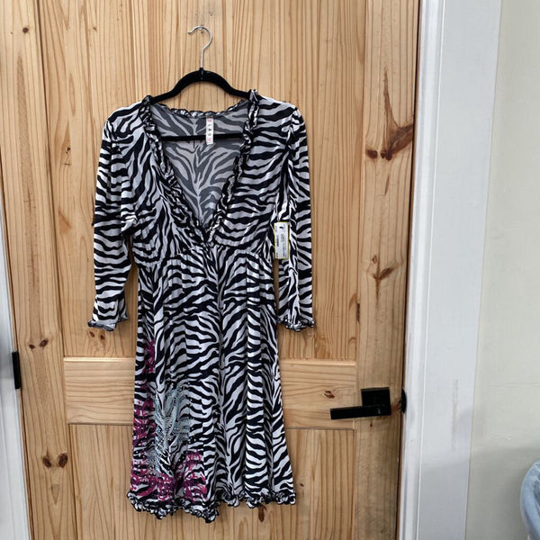 WOMENS L & B ZEBRA PRINT DRESS XL