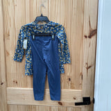 GIRLS TAHARI 2PC SET DK TEAL FLORAL 6