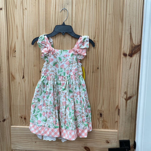 GIRLS CUPACKAES AND CASHMERE SL WHITE FLORAL DRESS W/STRAWBERRIES 5