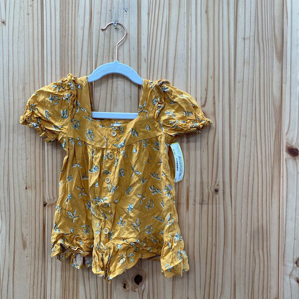GIRLS TAHARI GOLDEN MUSTARD FLORAL SHIRT 6