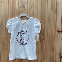 GIRLS EMMA & ELSA WHITE SHIRT W/KITTEN 5