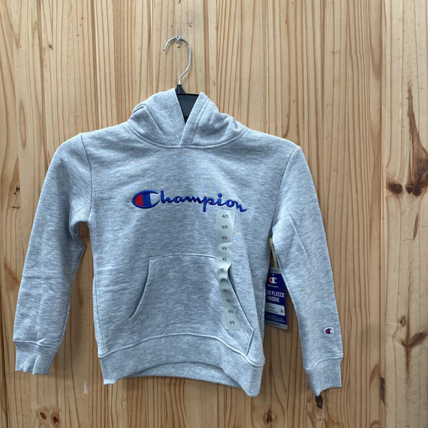 BOYS CHAMPION HOODIE GREY XS 4/5 NWT