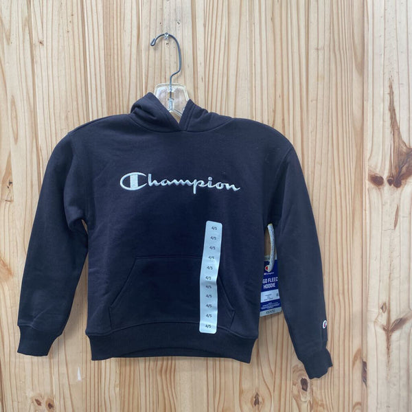 BOYS CHAMPION HOODIE BLACK XS 4/5 NWT