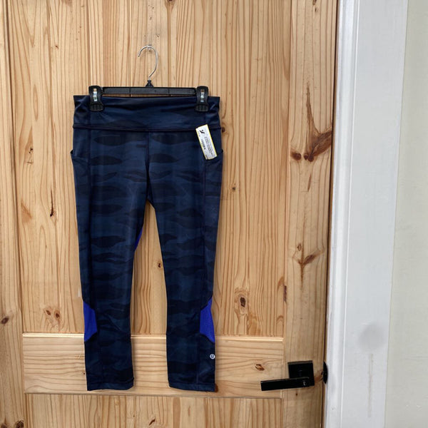 WOMENS LULULEMON NAVY BLUE/BLK LEGGINGS 6