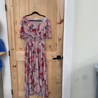 WOMENS MAURICES MAUVE PINK FLORAL DRESS M