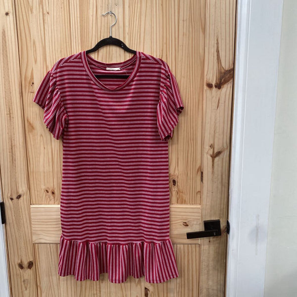 WOMENS ENTRO RED/WHITE STRIPE DRESS M