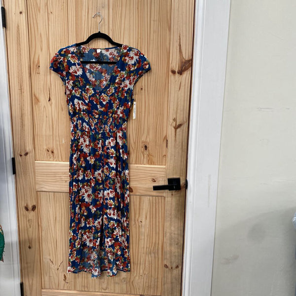 WOMENS BEBOP DK TEAL FLORAL DRESS M