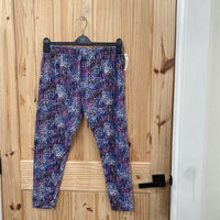 WOMENS CATO PANTS PURPLE/WHITE/NAVY BLUE L