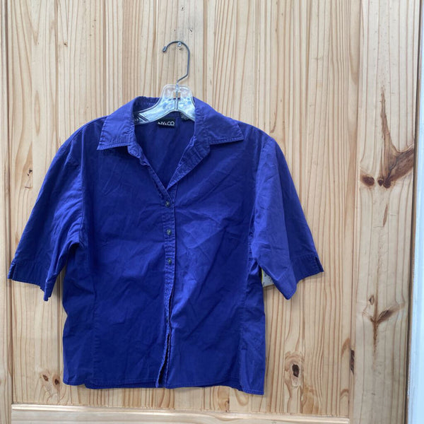 WOMENS NY & CO. VIOLET BUTTON UP SHIRT M