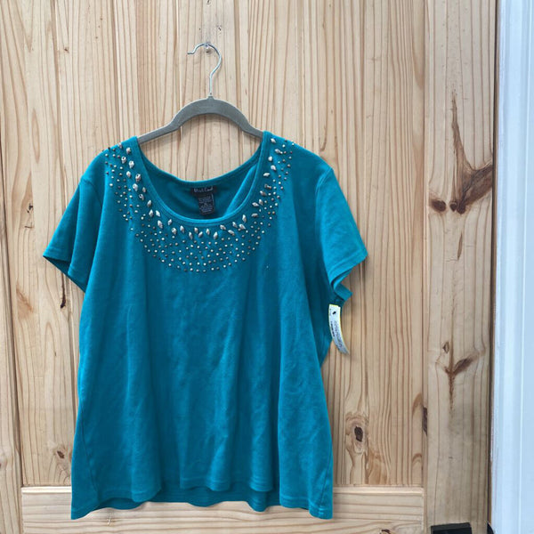 WOMENS WEST END DK TEAL SHIRT W/SHELLS XL