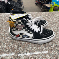VANS BLK/WHITE CHECKERED HIGH TOPS 3.5