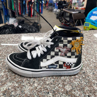 VANS BLK/WHITE CHECKERED HIGH TOPS 3.5