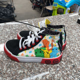 BOYS GROUND UP POKEMON HIGH TOPS BLK/WHITE/RED W/CHARACTERS 13