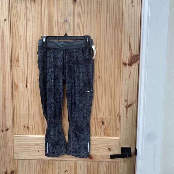 WOMENS NIKE CAPRI LEGGINGS GREY/BLK S