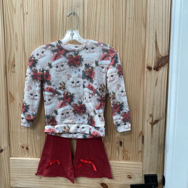 GIRLS 2PC SET FLORALKITTENS/MAROON 5/6