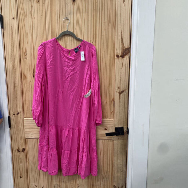 WOMENS GAP PINK LS DRESS XL TALL NWT