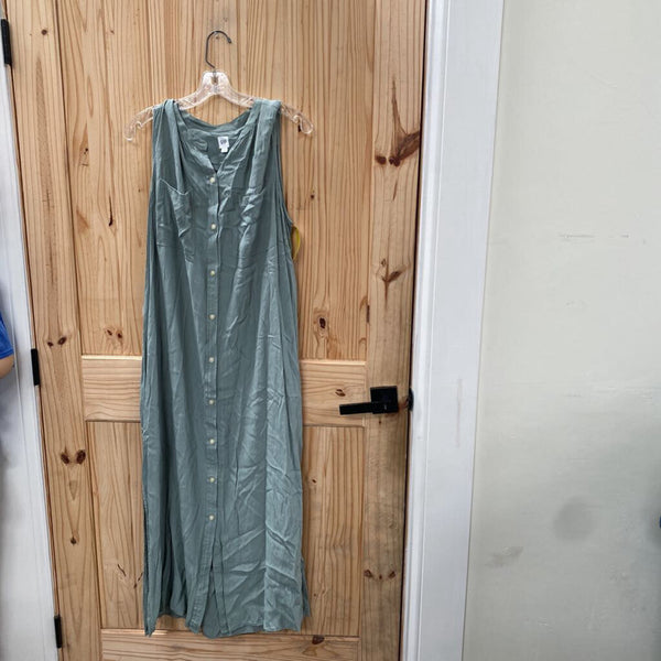 WOMENS GAP SL LT OLIVE GREEN DRESS XXL