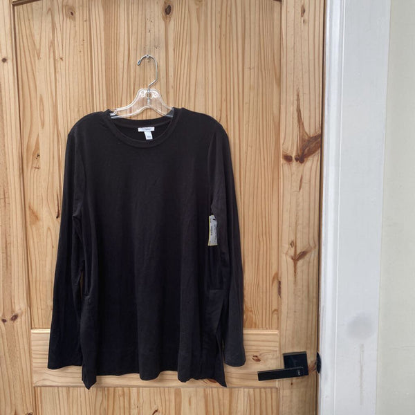 WOMENS DAILY RITUAL LS BLK TOP L
