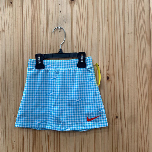 GIRLS NIKE SKORT SKY BLUE/WHITE CHECKERED S 5