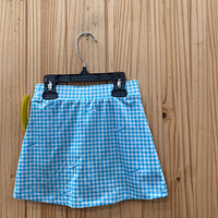 GIRLS NIKE SKORT SKY BLUE/WHITE CHECKERED S 5