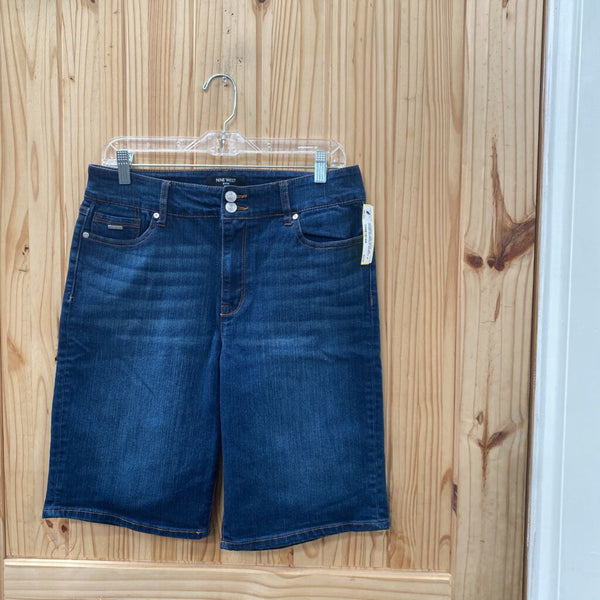 WOMENS NINE WEST DK DENIM BERMUDA SHORTS 10