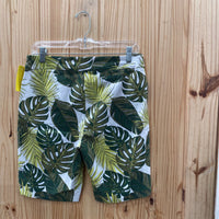 WOMENS TIME & TRU GREEN PLANTS BERMUDA SHORTS L