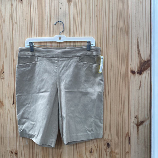 WOMENS TIME & TRU TAN BERMUDA SHORTS L