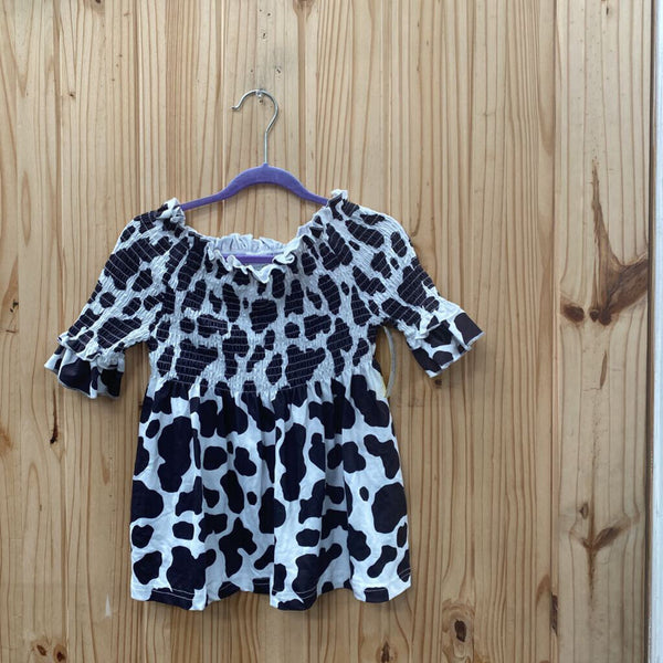 GIRLS BLK/WHITE TOP/DRESS XL 6