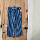 WOMENS AMERICAN EAGLE LINEN/WHITE STRIPE CASUAL PANTS 12 NWT
