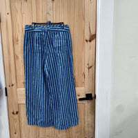 WOMENS AMERICAN EAGLE LINEN/WHITE STRIPE CASUAL PANTS 12 NWT
