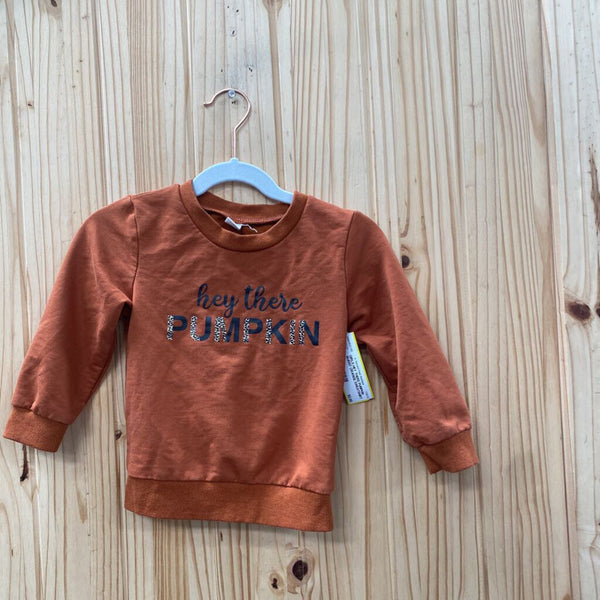 GIRLS HEY THERE PUMPKIN BURNT ORANGE SWEATSHIRT 90 2T