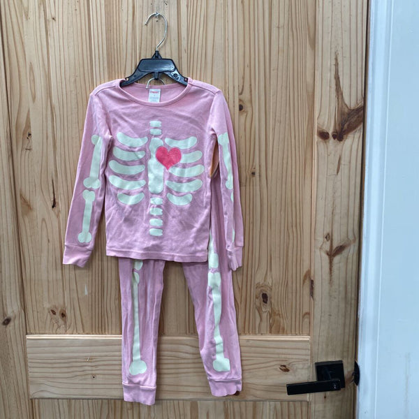 GIRLS GYMBOREE 2PC SET LT PINK W/SKELTON BODY 6