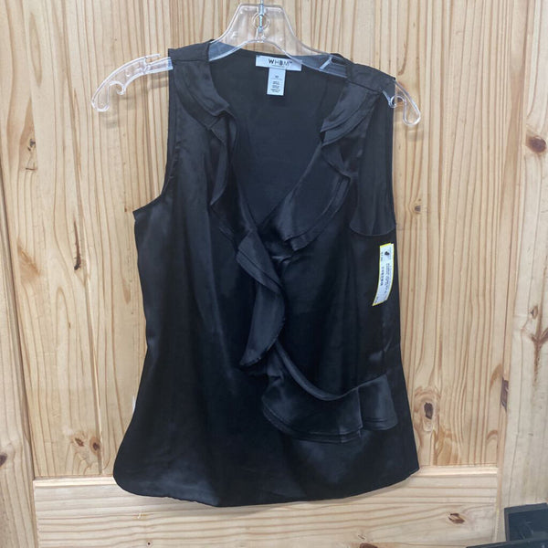 WOMENS WHBM BLK SL CASUAL TOP XS