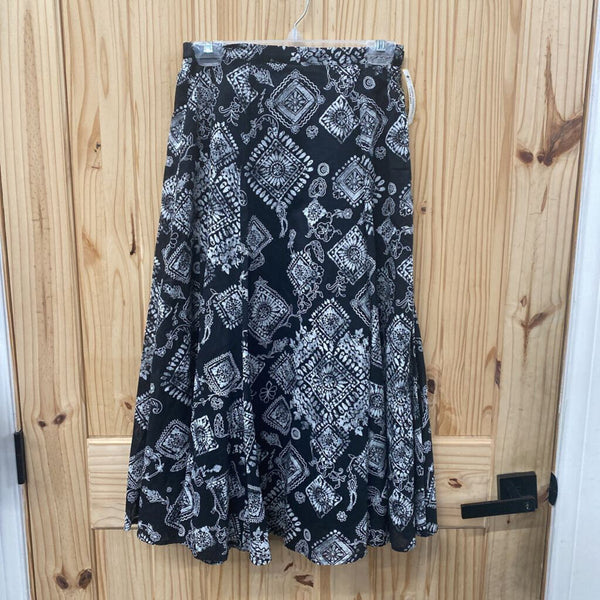 WOMENS COLDWATER CREEK BLK/WHITE CASUAL SKIRT PXS