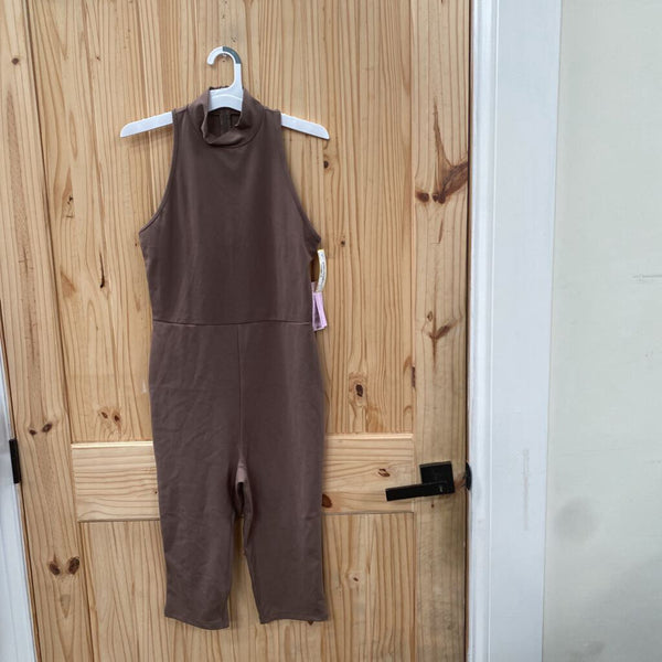 WOMENS WILD FABLE BROWN SL ROMPER M NWT