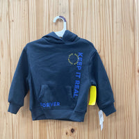 BOYS KEEP IT REAL FOREVER DK BLUE HOODIE 2T NWT