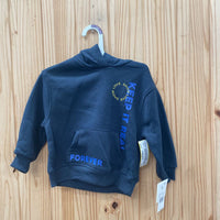 BOYS KEEP IT REAL FOREVER DK BLUE HOODIE 2T NWT